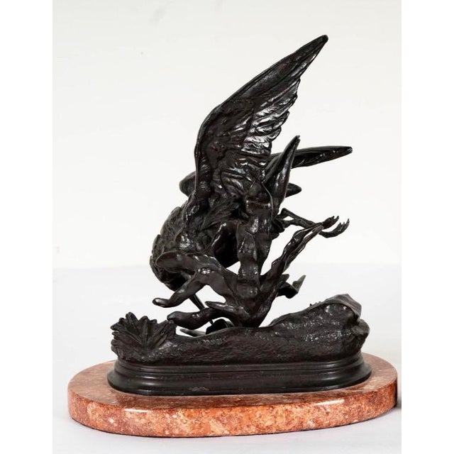 Antique Jules Moigniez French Bronze Sandrpiper Bird Sculpture For Sale - Image 4 of 5