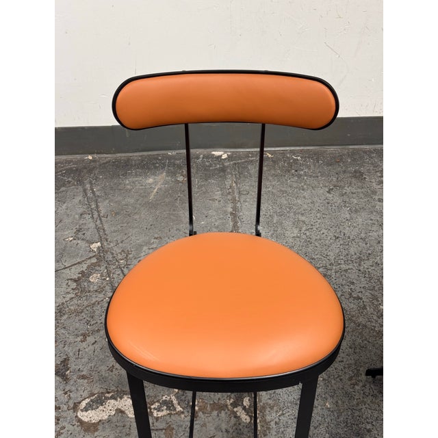 Metal Michael Oren Porter Place Style Swivel Counter Stools, Pair For Sale - Image 7 of 12