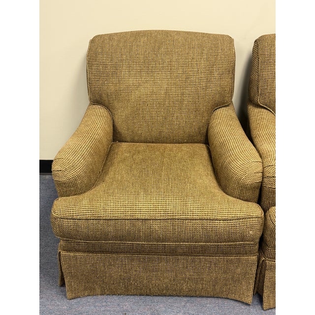 Late 20th Century Sherill Furniture Swivel Club Chairs - A Pair For Sale - Image 4 of 12
