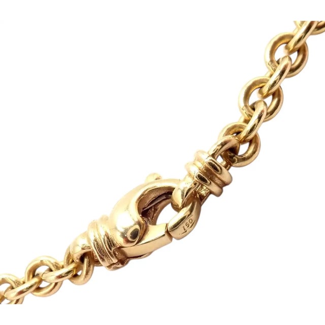 Black Bulgari Signature Black Onyx Yellow Gold Link Necklace For Sale - Image 8 of 11