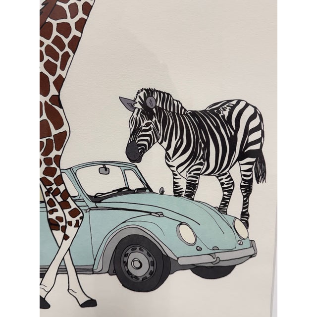 Turquoise Jacquie Schmidt “Jungle Bug” Signed Limited Edition Framed Art Print Edition 13 of 130 For Sale - Image 8 of 12