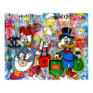 Jozza, Going Shop! Huge Original Painting Coated With Resin, 48x60 Inches, Daisy, 2026