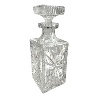 Vintage Belgian Cut-Crystal Decanter for Val Saint Lambert , 1950 For Sale