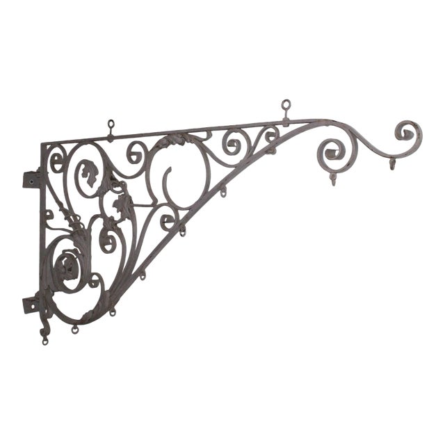19th Century Wrought Iron Sign Bracket For Sale