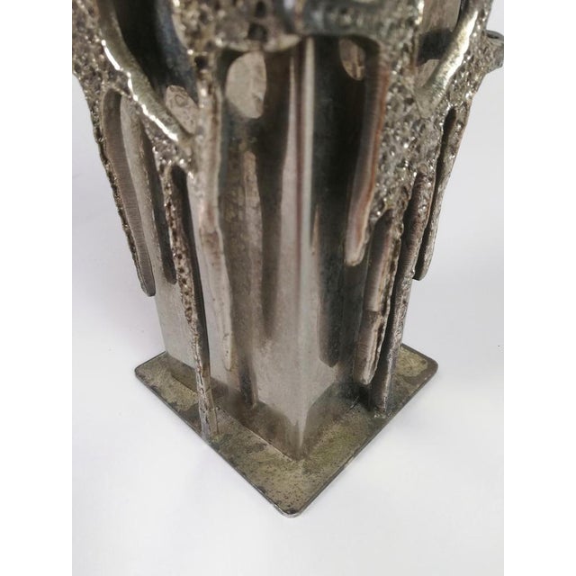 Italian Brutalist Steel Vase, Italy, 1970s For Sale - Image 9 of 13