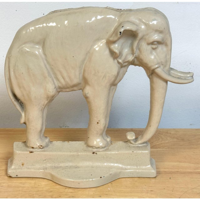 English Rare 19th Century English Enamelled Cast Iron Doorstop of Jumbo the Elephant For Sale - Image 3 of 18