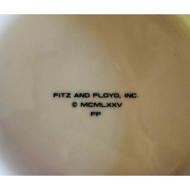 1970s 70s Fitz and Loyd Garden Dessert Fruit Plates- Set of 9 For Sale - Image 5 of 6