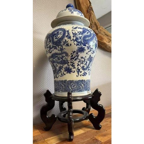 Chinese Monumental Covered Porcelain Vase For Sale - Image 5 of 7