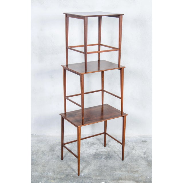 Danish Rosewood Nesting Tables, 1960s, Set of 3 For Sale - Image 6 of 9