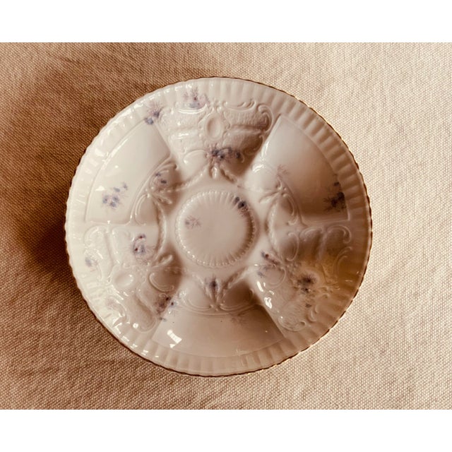 Handpainted French Porcelain Oyster Plate - 19th Century Elegance For Sale - Image 12 of 12
