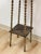 Petite Antique Spool Leg Side Table Two Tier Plant Stand, Pedestal, Wooden Top For Sale - Image 13 of 14