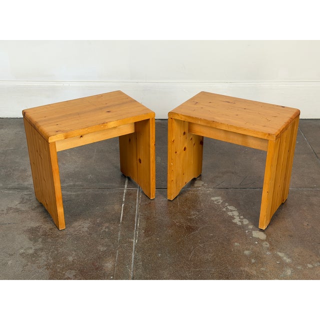 Vintage 1970s Attributed to Charlotte Perriand Stools For Sale - Image 11 of 11