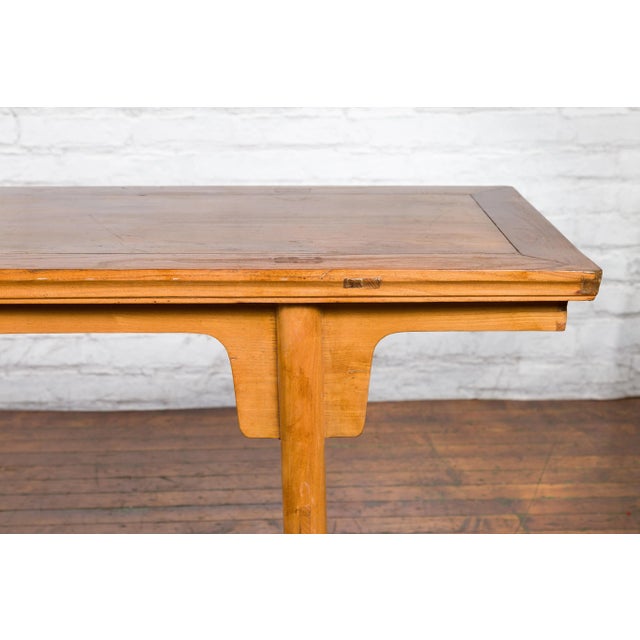 Chinese 19th Century Qing Dynasty Altar Console Table with Simply Carved Apron For Sale - Image 9 of 13