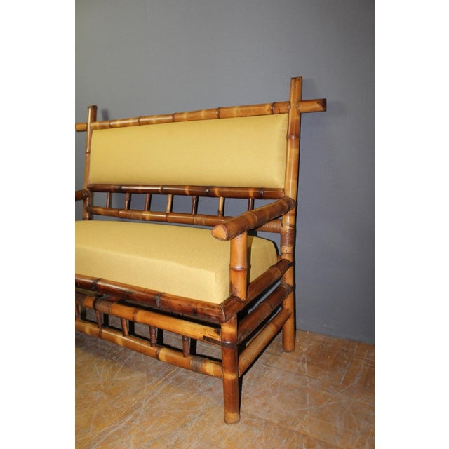 Napoleon III Bamboo Bench, 1890s For Sale - Image 5 of 11