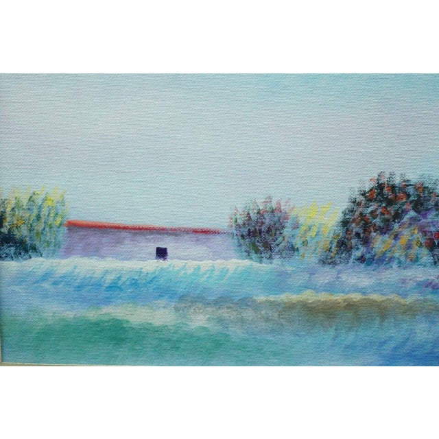 1940s Giovanni Omiccioli, Fregene Fishing Village, 20th Century, Oil Painting on Cardboard For Sale - Image 5 of 14