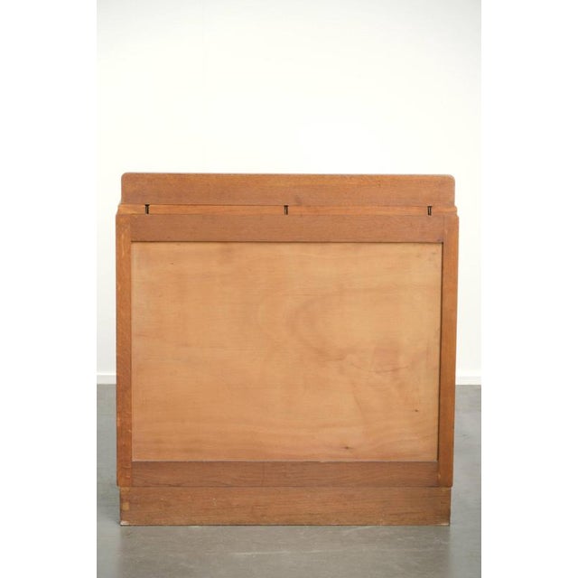1920s Art Deco Amsterdam School Dutch Oak Cabinet with Glass Doors For Sale - Image 5 of 13