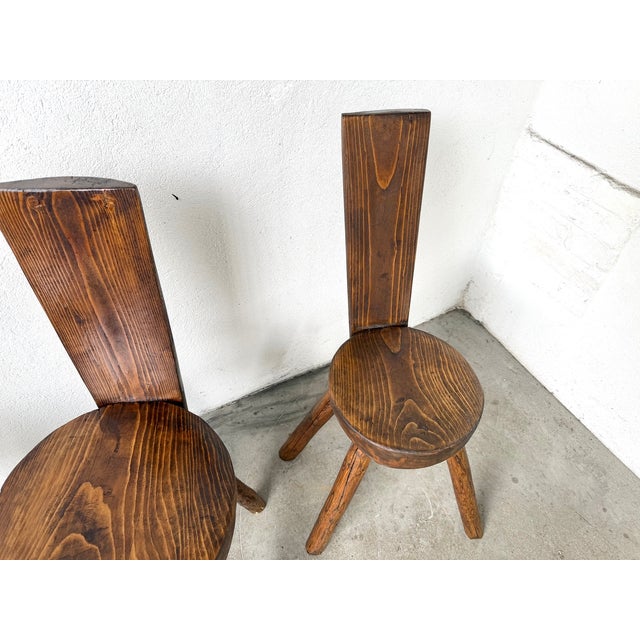 Alpine Pine Chairs, France, 1950s, Set of 3 For Sale - Image 14 of 18