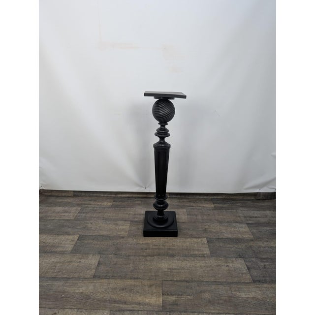 Pedestal Stand in Black Wood For Sale - Image 12 of 14