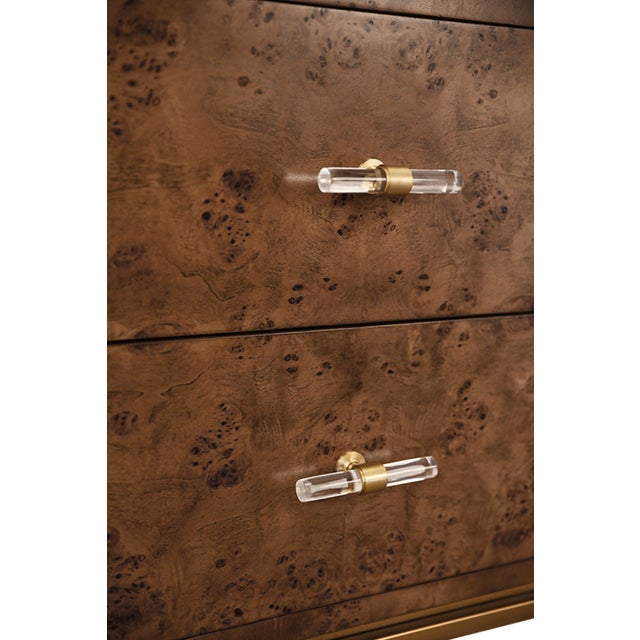 Not Yet Made - Made To Order Matthew Izzo Home Clifford 24" Dark Burlwood Sink Porcelain Sink Bath Vanity With Brass Hardware For Sale - Image 5 of 9