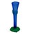 2010s 2010s Tommie Rush Studio Blown Glass Cobalt & Green Botanical Daffodil Vase - Signed For Sale - Image 5 of 6