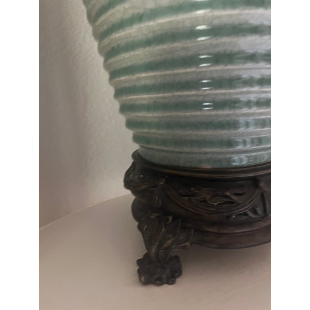 1980s Vintage Wildwood Ribbed Ginger Jar With Base For Sale - Image 5 of 5