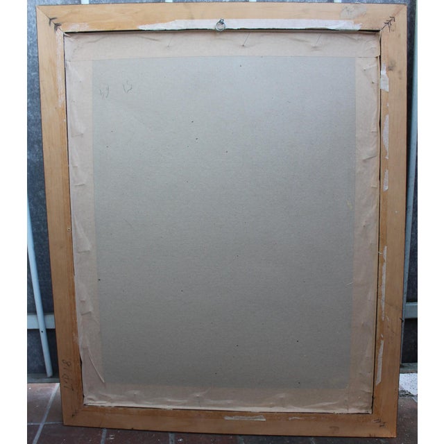 Abstract Figurative painting by a belgian cubist in a vintage frame.