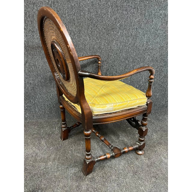 Wood Adams Style Oval Back Cane Chair For Sale - Image 7 of 8