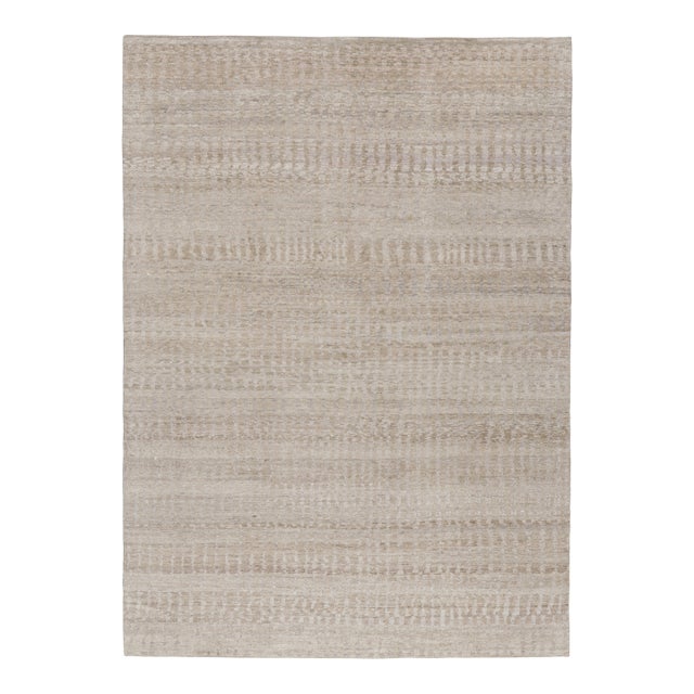 Rug & Kilim’s Contemporary Textural Rug in Beige-Brown and Gray Tones - 10x14 For Sale