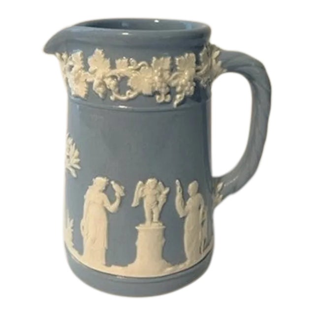 1920s Wedgwood of Etruria & Barlaston Embossed Queens Ware Creamer For Sale