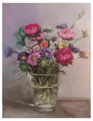 Elena Mardashova, Happy Flowers, Oil on Canvas, 2020