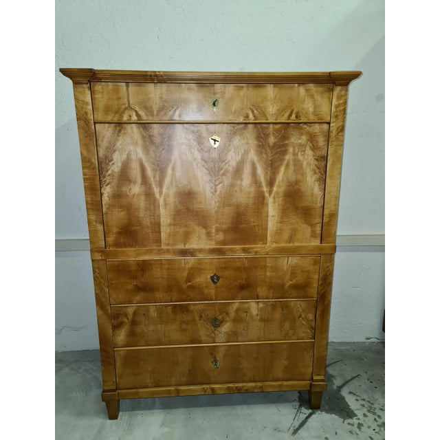Biedermeier Cherry Secretaire For Sale - Image 11 of 13