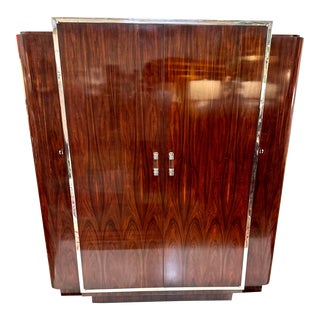 1960s Vintage Ralph Lauren Art Deco Mahogany Wardrobe For Sale