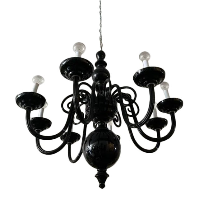 Contemporary Preciosa Black Glass Chandelier For Sale