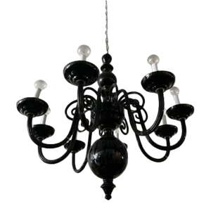 Contemporary Preciosa Black Glass Chandelier