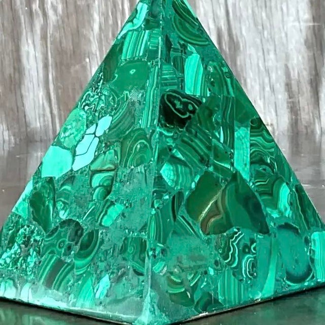 Vintage Boho Malachite Pyramids- a Pair For Sale - Image 14 of 14