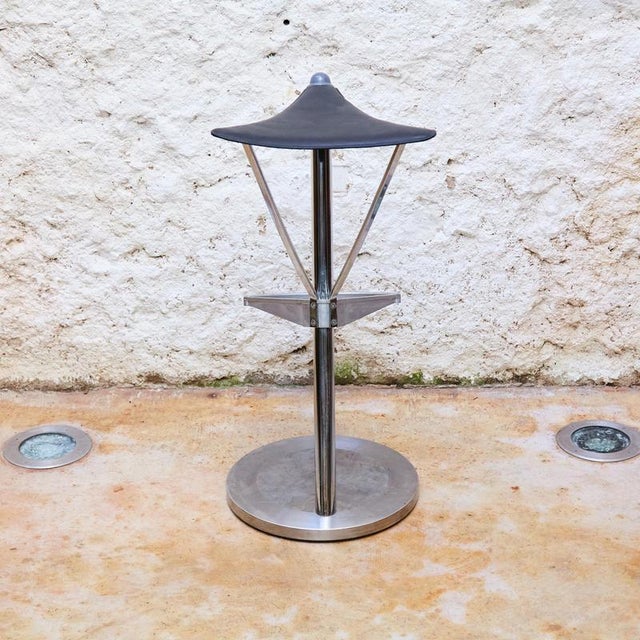 Gold Frenesi Aluminum Stool by Ramón Benedito for Group Transatlantic, Spain, 1980s For Sale - Image 8 of 16