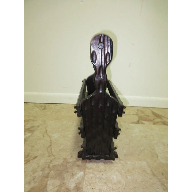 Witco Mid-Century Carved Magazine Rack Holder For Sale - Image 5 of 7