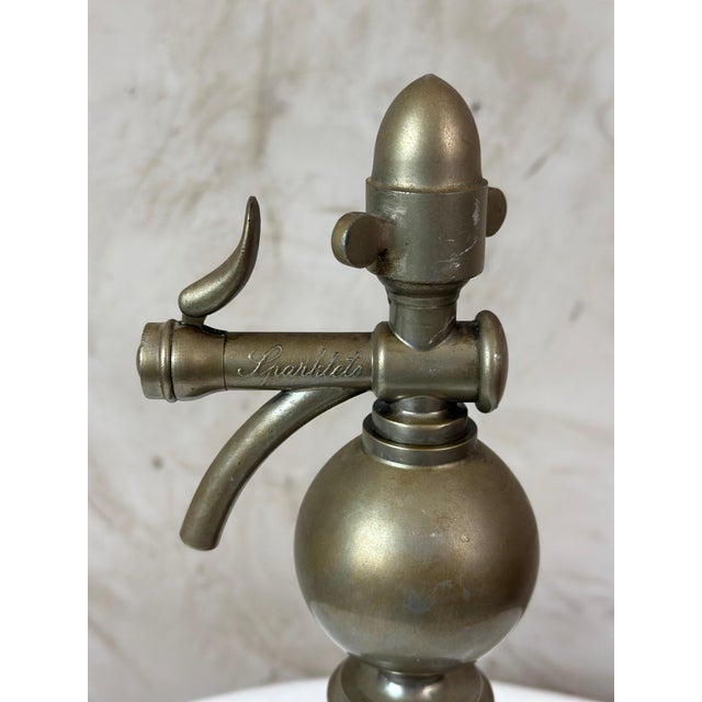 Vintage Siphon in Glass and Metal, 1900 For Sale - Image 3 of 12