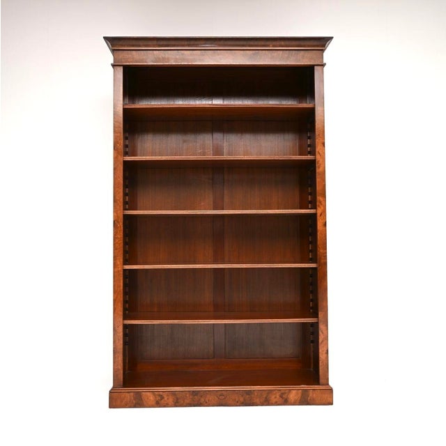 Antique Victorian Walnut Open Bookcase, 1950s For Sale - Image 3 of 11