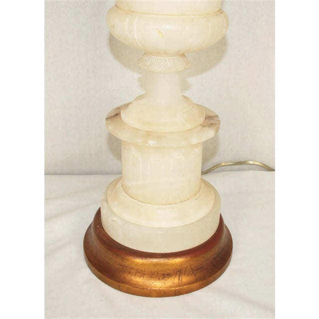 White Vintage Mid-Century Marble Urn Lamp For Sale - Image 8 of 10