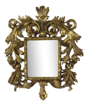 Robust Rococo Carved Gilt Frame Mirror 19th Century
