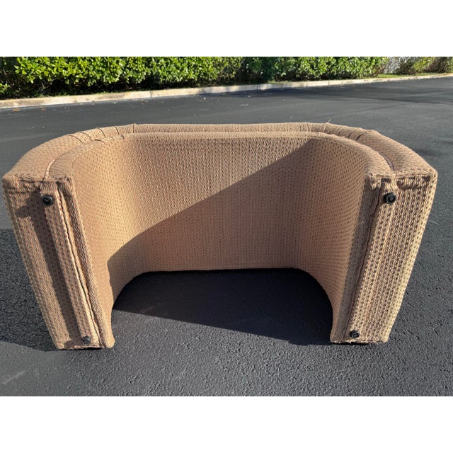 Karl Springer Style Postmodern Waterfall Ottomans -a Pair For Sale In Miami - Image 6 of 7