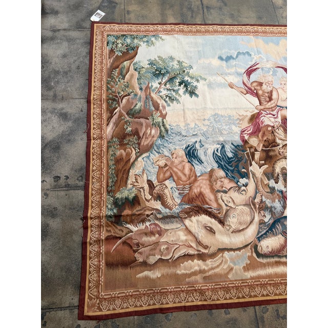 Vintage Classical Maritime Tapestry in Wool and Cotton For Sale - Image 4 of 8