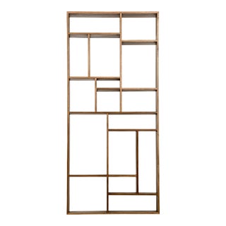 Malic Dark Walnut Geometric Bookcase For Sale