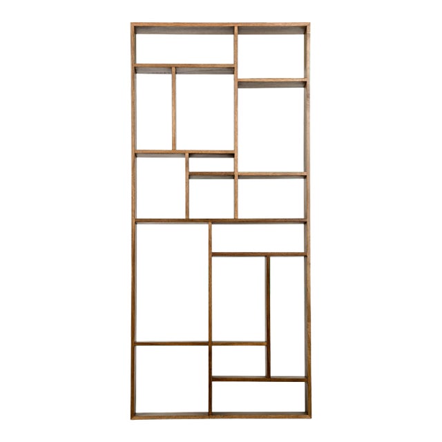 NOIR Malic Dark Walnut Geometric Bookcase For Sale