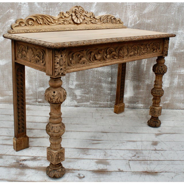 Antique Oak Hall Table, 1880 For Sale - Image 6 of 12