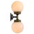 Metal Vintage Double Sconce Wall Lamp in Cast Iron, Opaline Glass and Brass For Sale - Image 7 of 10