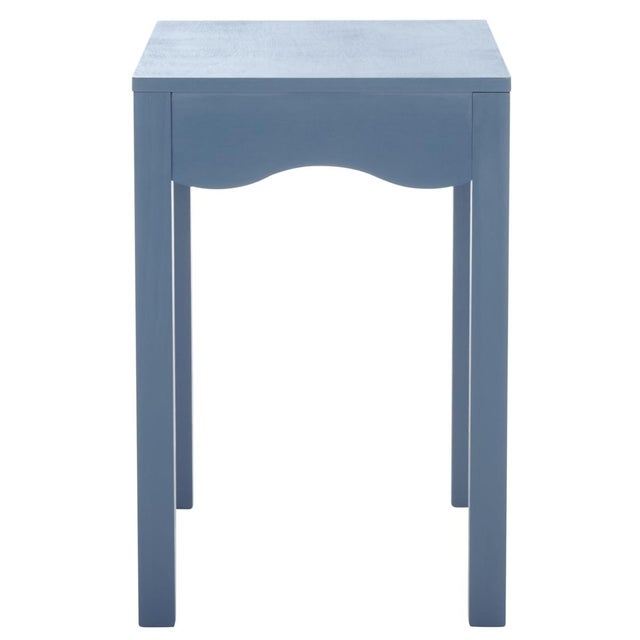Wood Litith Square Wave Accent Table in Blue For Sale - Image 7 of 8