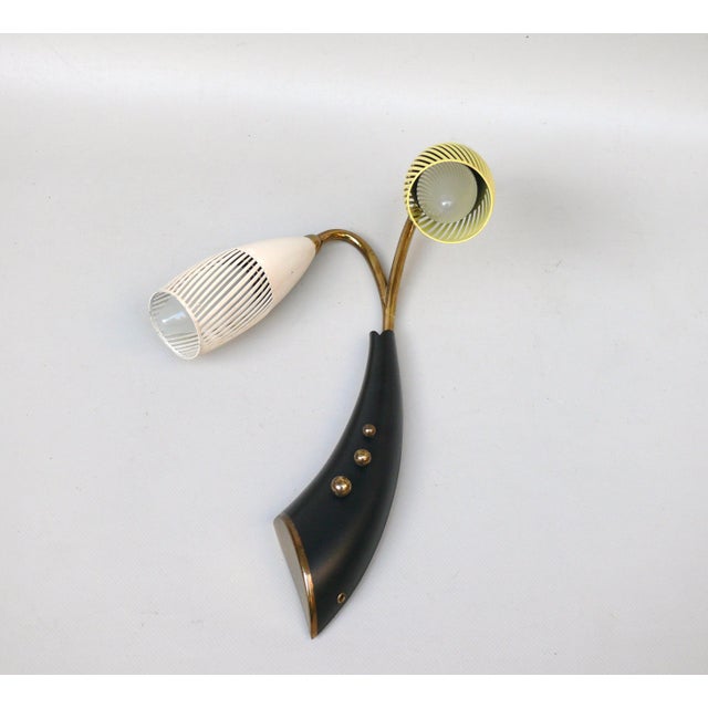 Brass, Yellow, Beige and Black Wall Lamp Set from Gebrüder Cosack, 1950s, Set of 8 For Sale - Image 13 of 18