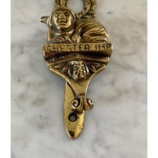 Vintage Cast Brass English Chester Imp Door Knocker For Sale - Image 4 of 10